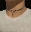 Dagger pendant o ring cuban choker necklace  | Festival Outfits Women