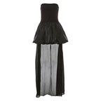 Ruched solid backless tube mini dress  | Festival Outfits Women