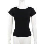 Short sleeve round neck print mesh top  | Festival Outfits Women