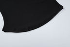 Halter one shoulder long sleeve beaded solid top  | Festival Outfits Women