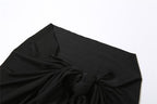 Sleeveless o ring self tie hollow out solid mini dress