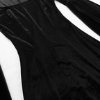 Long flared sleeve velvet square neck solid maxi dress | victorian gothic dresses