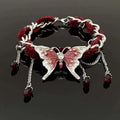 Red butterfly pendant fluffy choker necklace  | Festival Outfits Women