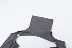 Lace up hollow out turtle neck irregular drawstring shrug mini dress