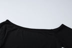 Halter one shoulder long sleeve beaded solid top  | Festival Outfits Women