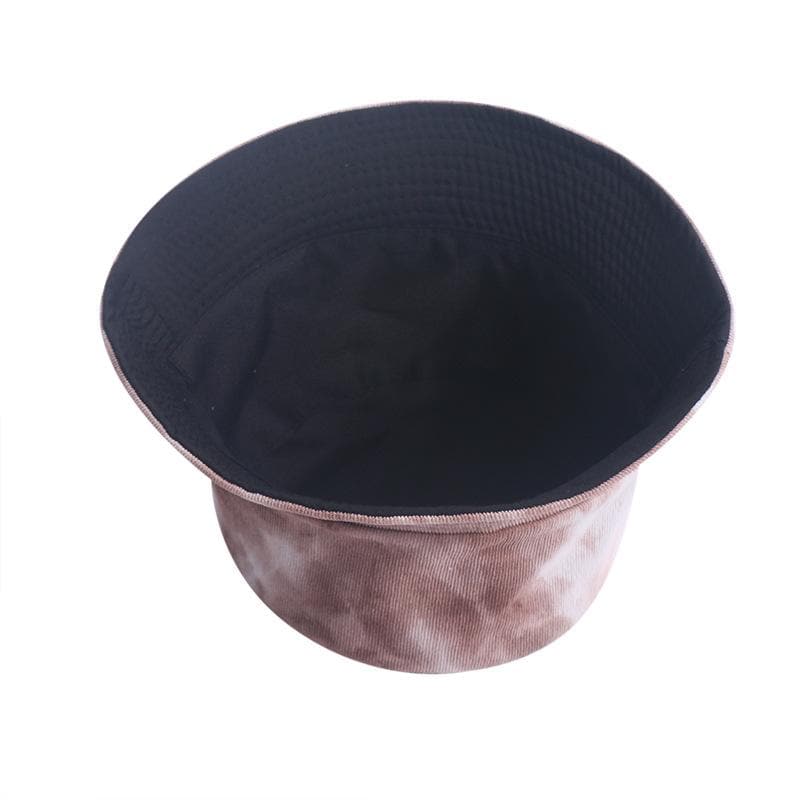 Tie dye print corduroy fisherman bucket hat