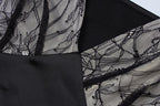 Lace patchwork contrast ruched v neck backless midi dress  | Festival Outfits Women