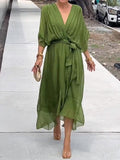 Ilaria Exclusive Dress with V Neckline Boutique Collection