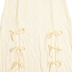 Textured slit self tie solid see through ruffle short sleeve midi dress