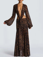 Juliana Deep-V Cutout Maxi Dress