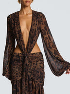 Juliana Deep-V Cutout Maxi Dress