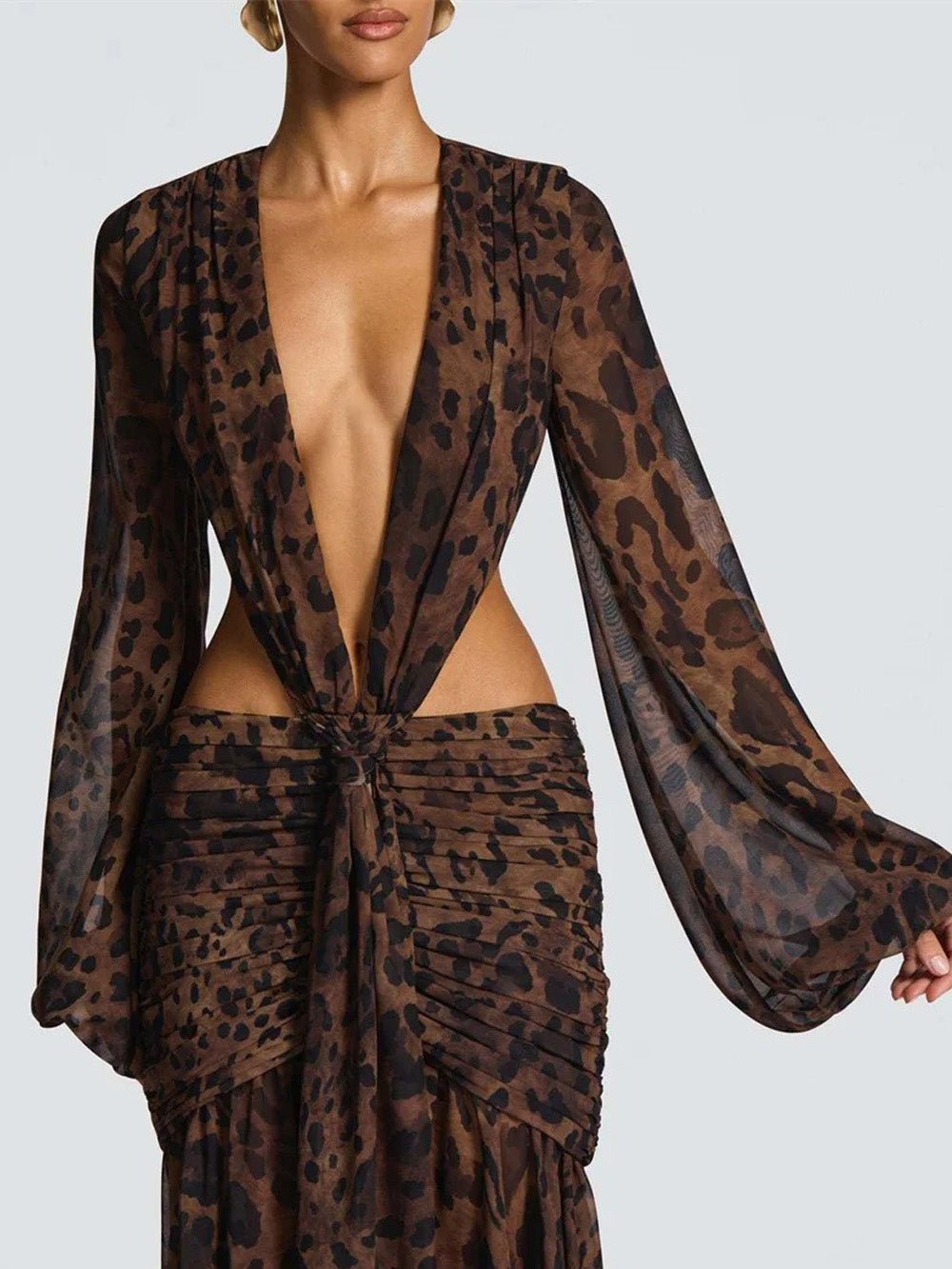 Juliana Deep-V Cutout Maxi Dress