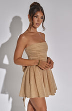 Esther - Back-Knot Strapless Sparkle Dress