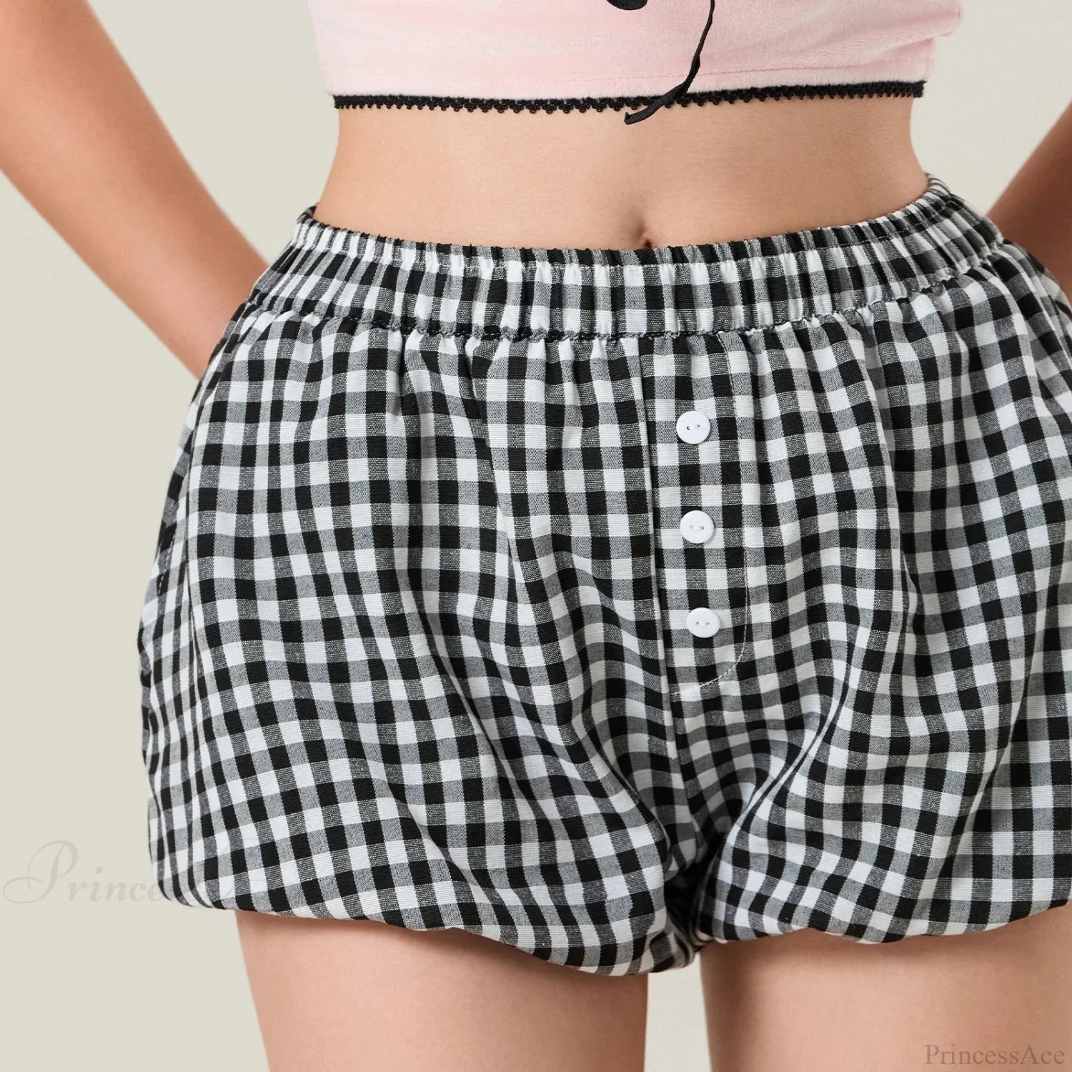 Kawaii Plaid Pumpkin Lounge Short