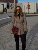 Khaki Plaid Suit Coat