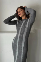 Knit Distressed Slim Maxi Dress