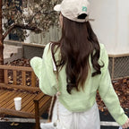 Knitted Cropped Korean V-Neck Y2K Cardigan