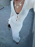 Knitted See Through Maxi Vacation Dress
