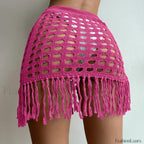 Knitted Tassel Beach Skirt
