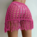 Knitted Tassel Beach Skirt