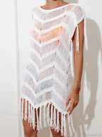 Knitted Tassel Bikini Cover Up