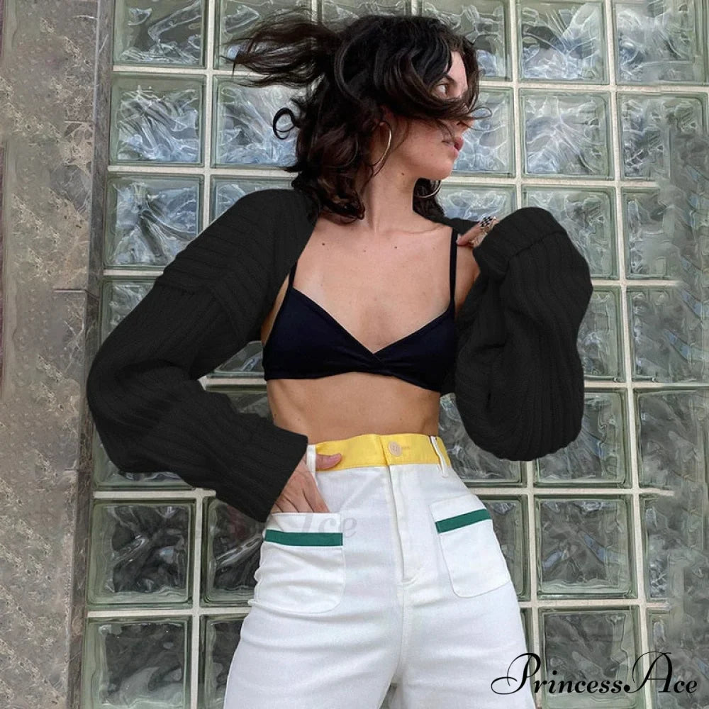 Knitted Ultra Short Sweater Cardigan Coat
