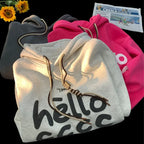 Korean Fashion Letter Printed Fleece Hoodie