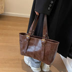 Korean Retro PU Leather Shoulder Bag