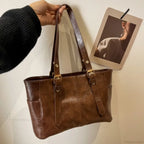 Korean Retro PU Leather Shoulder Bag