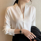 Korean Style V-neck Loose Chiffon Office Blouse