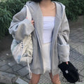 Korean Zip Up Oversized Hoodie