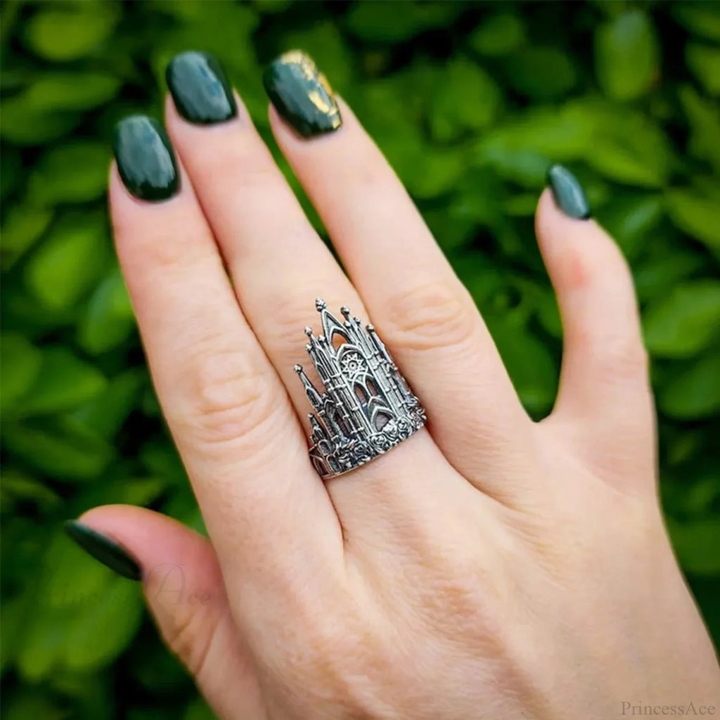 Kpop Y2K Crystal Heart Butterfly Gothic Ring