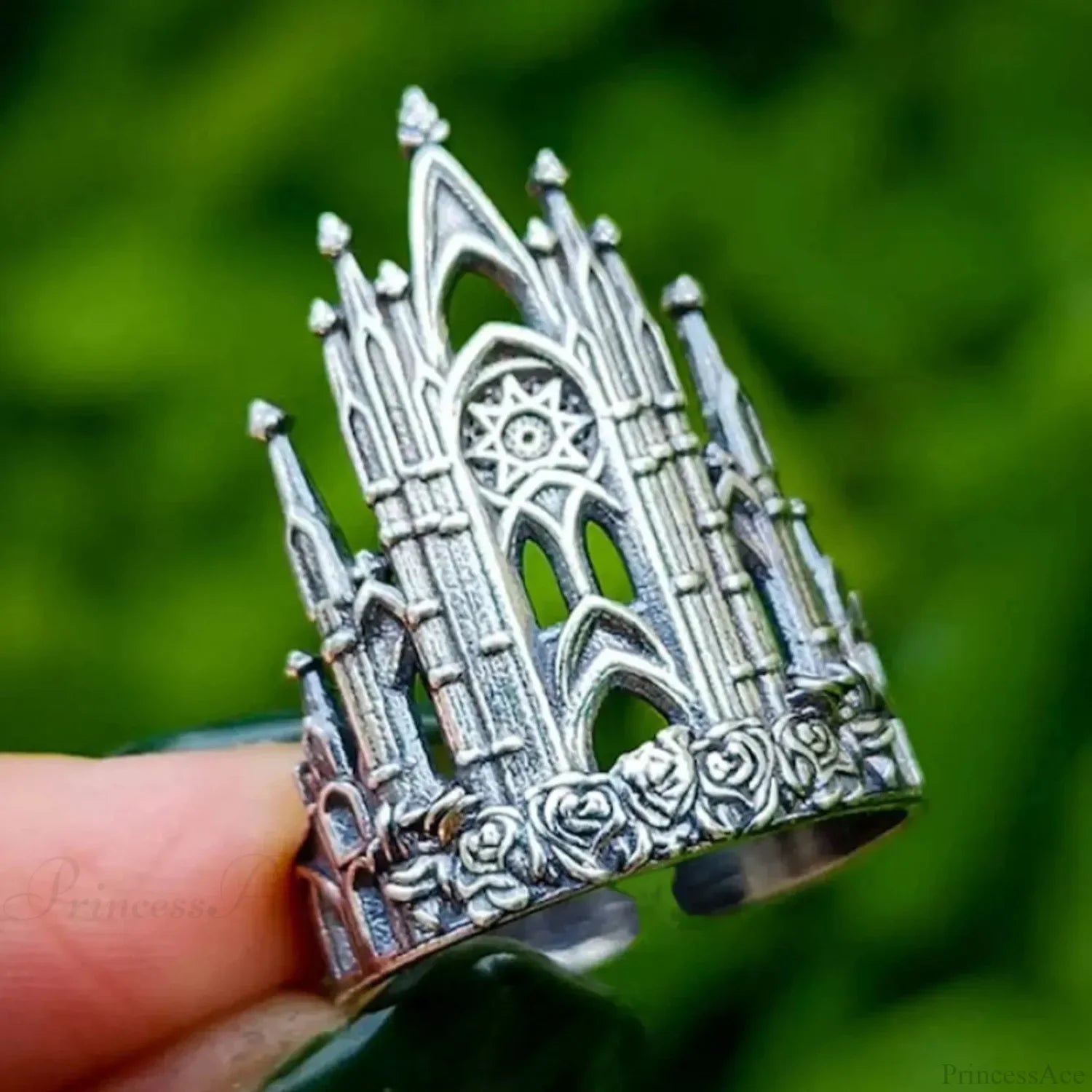 Kpop Y2K Crystal Heart Butterfly Gothic Ring