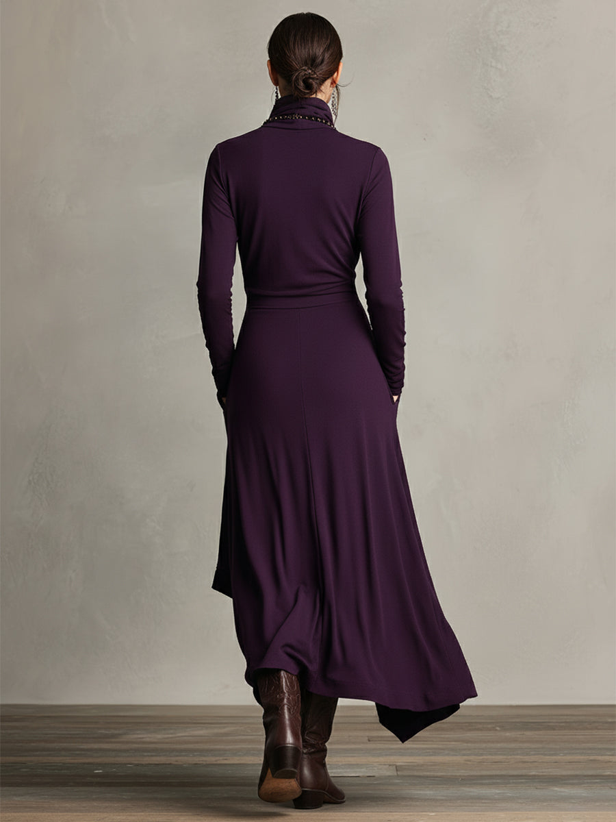| Stretch Turtleneck Maxi Dress