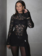 Lace Bandage Floral Party Dress