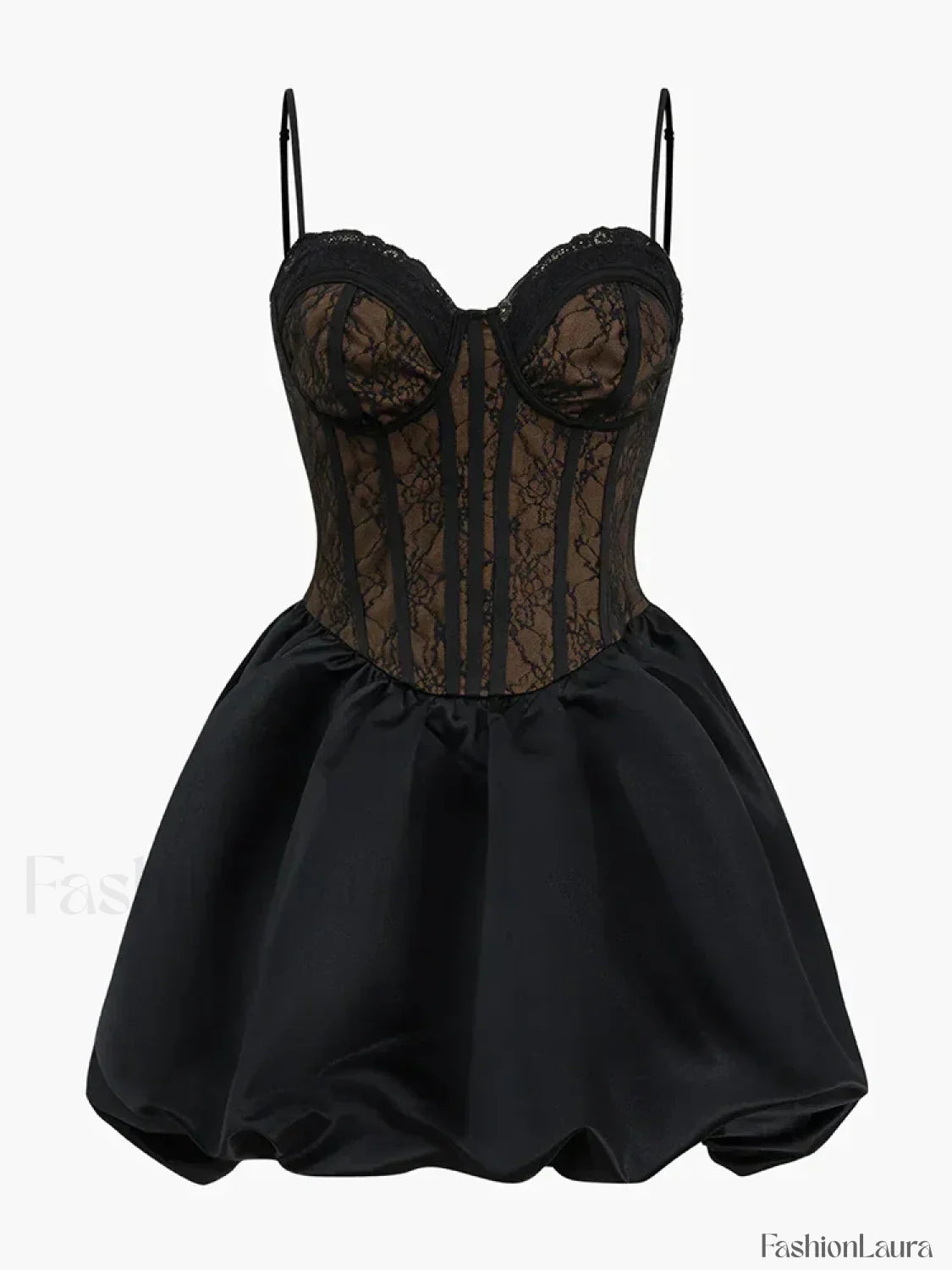 Lace Bandage Sheer Mini Dress