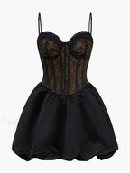Lace Bandage See-Through Mini Dress