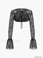 Lace Bandage Sheer Mini Dress