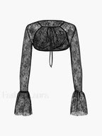 Lace Bandage Sheer Mini Dress