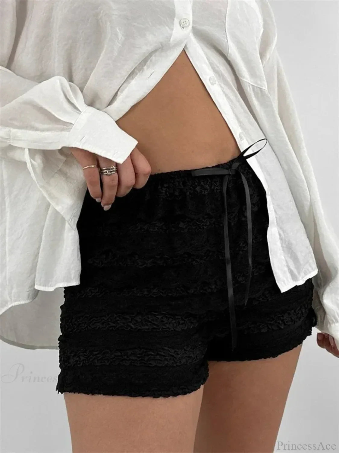 Lace Bow Patchwork Bloomer Short