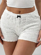 Lace Bow Patchwork Stretch Short