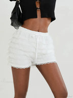 Lace Bow Tiered Bloomer Short