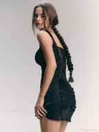 Lace Camisole Double-Layer Mini Dress
