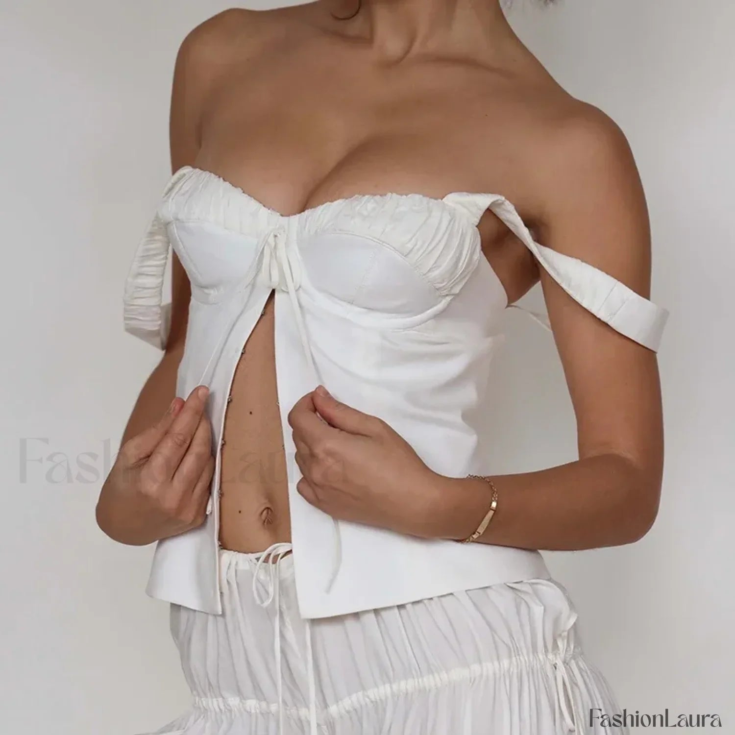 Lace Corset Strappy Crop Top