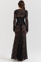 Meira - Shoulder - On Floral Lace Maxi Dress