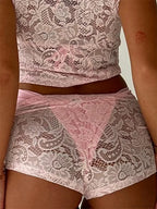 Lace Floral Bikini Cover-Up Short