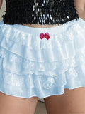 Lace Layered Bow Bloomer Short