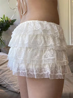 Lace Layered Ruffle Bloomer Short