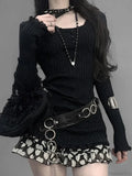 Lace O-neck Knit Top