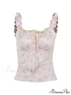Lace Paneled Graceful Denim Corset Top